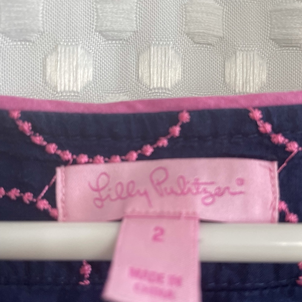 Vintage Lilly Pulitzer cotton navy dress - Picture 3 of 3